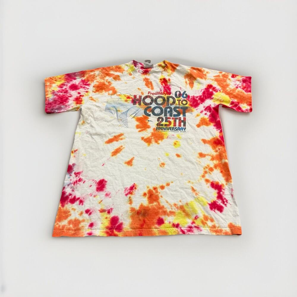 Vtg Y2K Nike Tie Dye Fred Meyer 2006 Hood To Coast 25th Anniversary T-shirt M